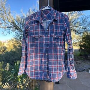 UNTUCKit Blue and Red Plaid Casual Shirt